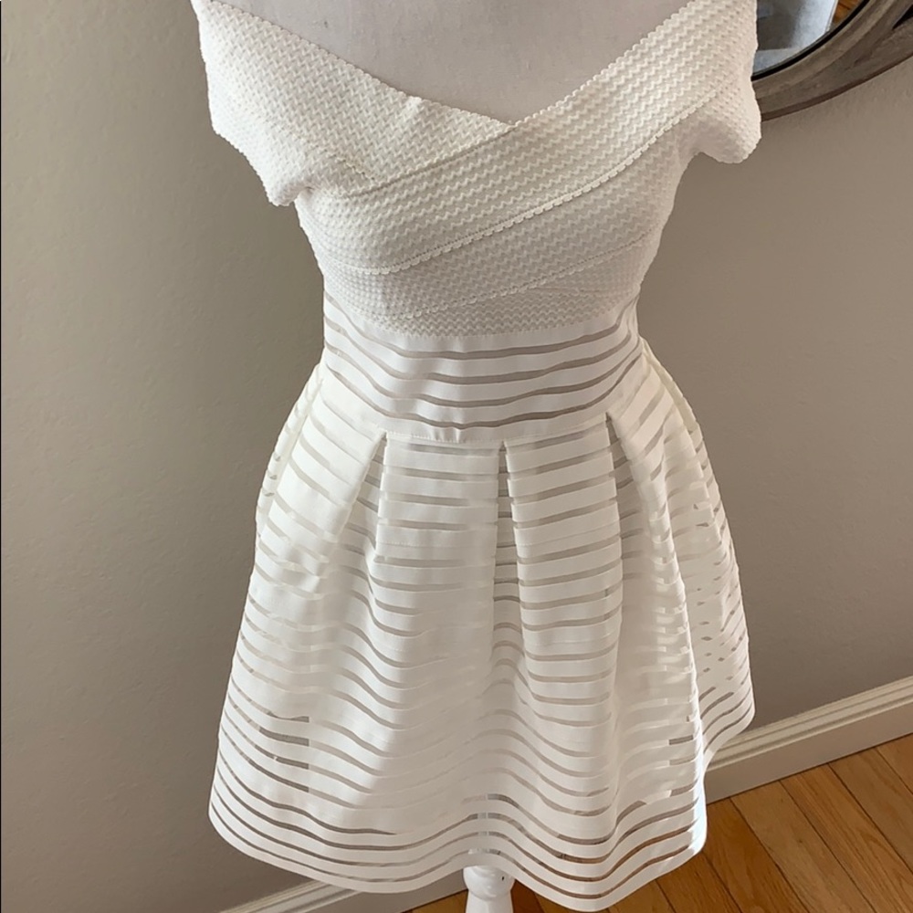 Misguided White Off The Shoulder Dress